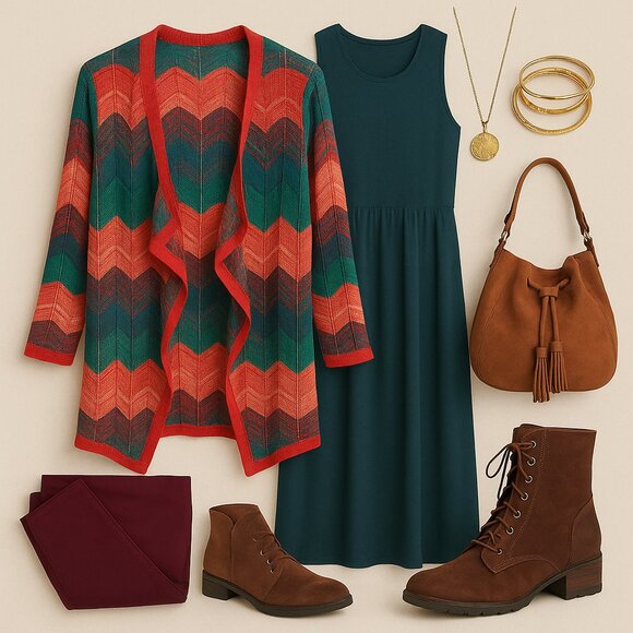 ✨ Multiples Chevron Open-Front Cardigan Sweater – Size Small ✨ - Picture 2 of 15